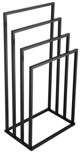 Erga Lonia, štvorramenný vešiak na uteráky 45x29x94 cm, čierna matná, ERG-YKA-P.LONIA4-BLK