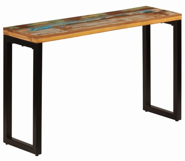 Konzolový stolík 120x35x76 cm, recyklovaný masív a oceľ