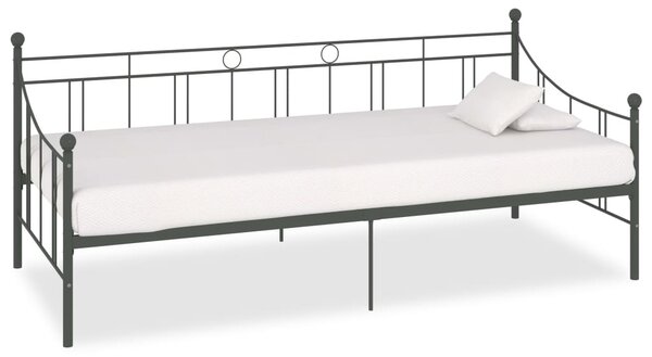 Rám dennej postele sivý kovový 90x200 cm