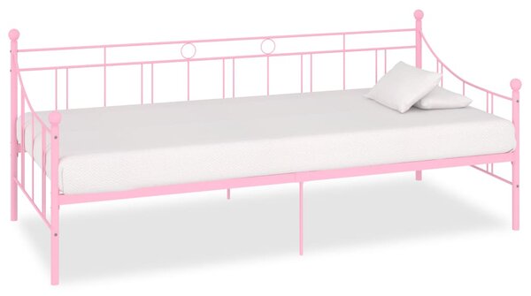 Rám dennej postele ružový kovový 90x200 cm