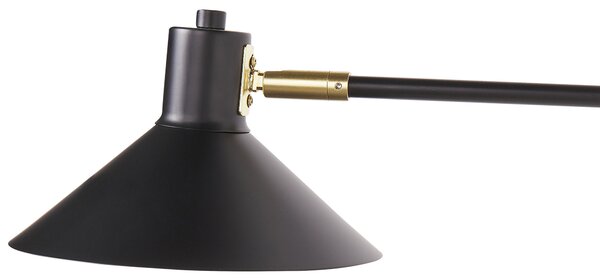 Nástenná lampa čierna kovová oceľová s 2 tienidlami nastaviteľné ramená moderná industriálna obývacia izba spálňa