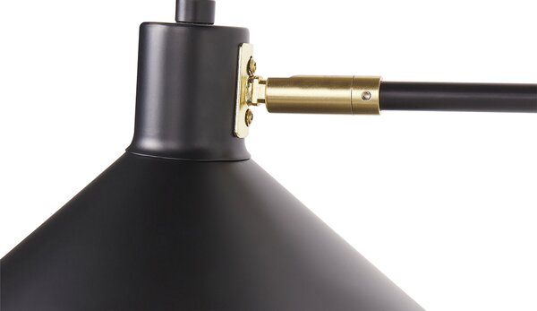 Nástenná lampa čierna kovová oceľová s 2 tienidlami nastaviteľné ramená moderná industriálna obývacia izba spálňa
