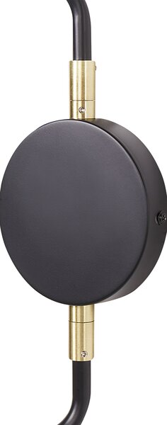 Nástenná lampa čierna kovová oceľová s 2 tienidlami nastaviteľné ramená moderná industriálna obývacia izba spálňa