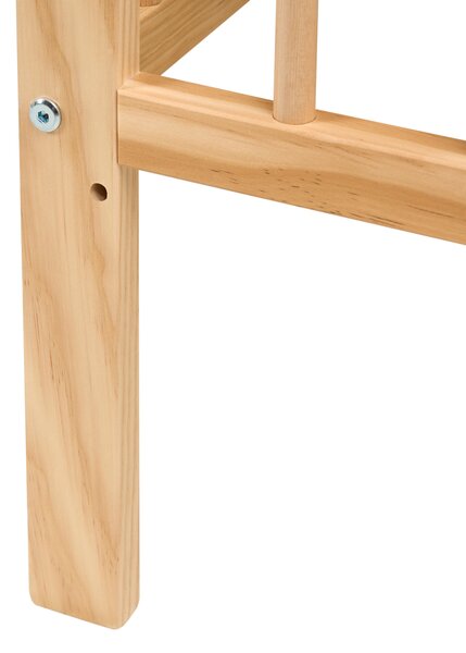 Detská postieľka svetlohnedá borovicové drevo 60 x 120 cm nastaviteľná výška štandardná veľkosť minimalistický štýl detská izba