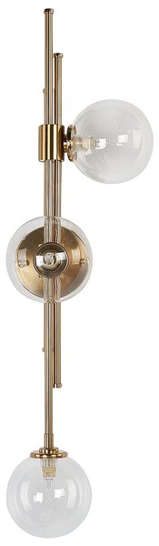Nástenná lampa zlatá železo a sklo 3 svetlá moderný dizajn stropné svetlo glamour štýl