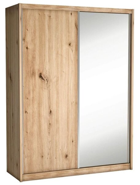 Skriňa s posuvnými dverami so zrkadlom BERLINA 2 - šírka 180 cm, dub artisan