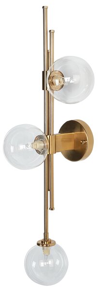 Nástenná lampa zlatá železo a sklo 3 svetlá moderný dizajn stropné svetlo glamour štýl