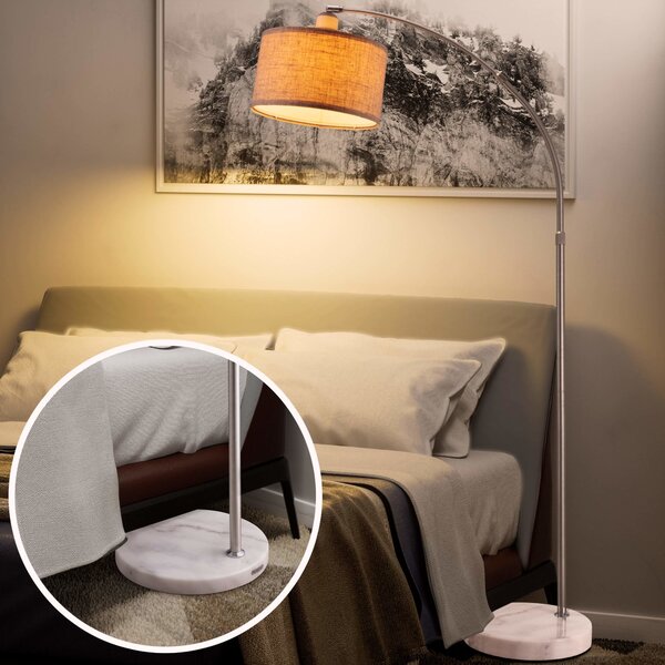 Oblúková stojanová lampa s mramorovou základňou