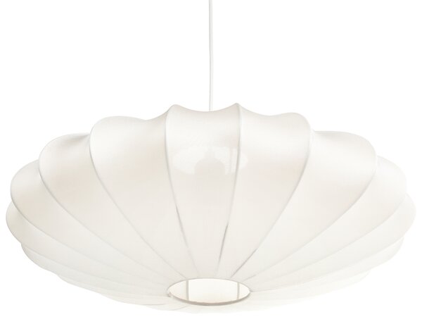 Závesná lampa krémová biela nylon látkové tienidlo osvetlenie moderný štýl obývacia izba