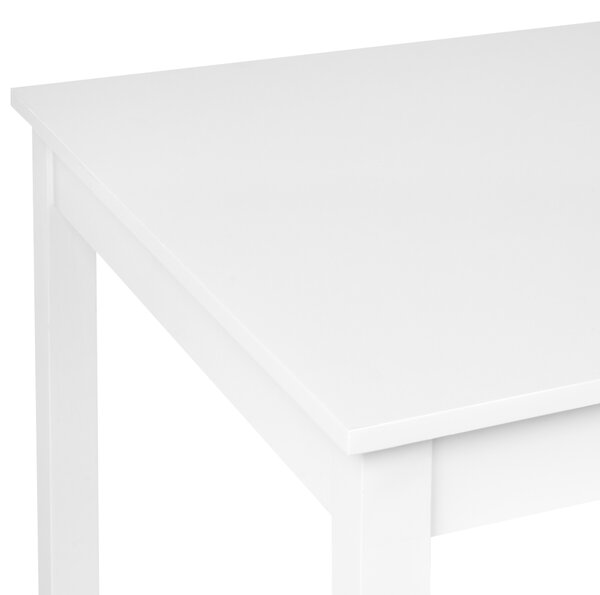 Jedálenský stôl biely topoľové drevo MDF doska 119 x 73 cm drevené nohy škandinávsky štýl kuchyňa jedáleň