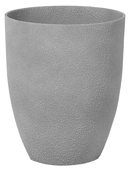 Súprava 2 kvetináčov sivá kameň polyresin 35 x 35 x 42 cm okrúhle kvetináče do interiéru a exteriéru