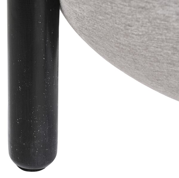 Taburetka sivá polyester umelý ľan čalúnený taburet nohy z kaučukového dreva bytové doplnky obývacia izba