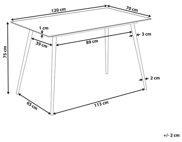 Jedálenský stôl biely mramorový efekt doska z tvrdeného skla 120 x 70 cm zlaté kovové nohy lesklý povrch obdĺžnikový glamour