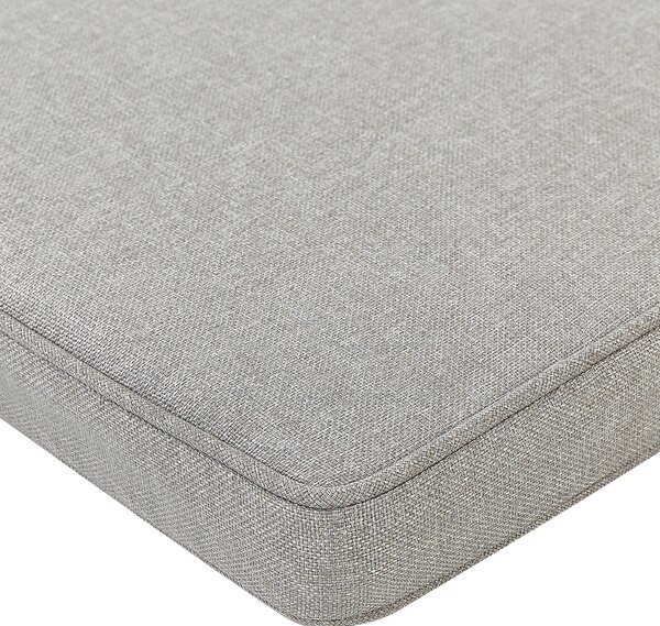 Sedací vankúš na záhradnú lavicu sivý polyester 108 x 45 cm jednofarebný bez vzoru šnúrky odolnosť voči UV žiareniu exteriér