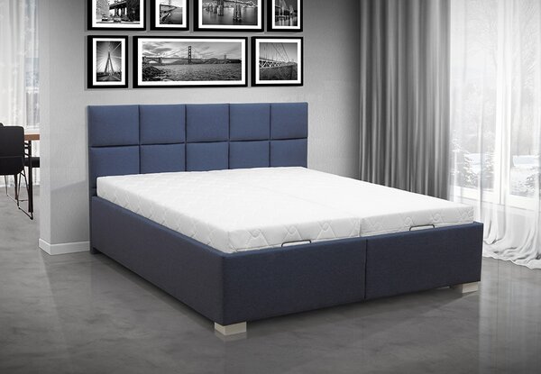 Čalúnená posteľ s úložným priestorom VIVIEN 180 Barva: Modrá