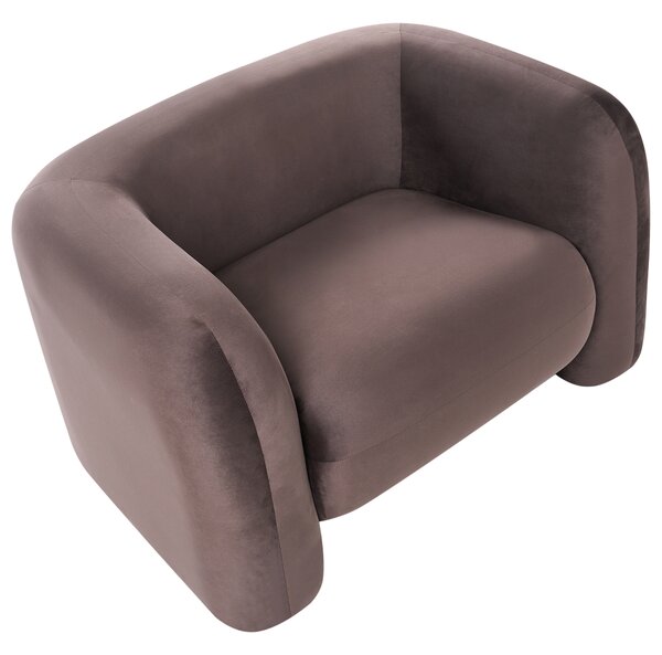 Kreslo tmavohnedé zamatové čalúnenie okrúhly vankúš retro glamour art deco štýl obývačka spálňa