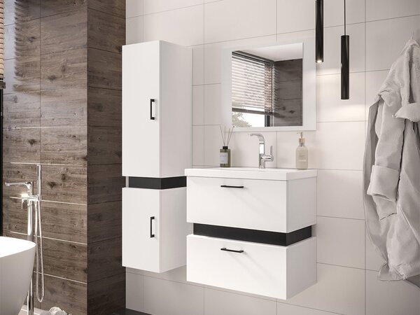 Kúpeľňový set LERA 3 - biely / čierny + sifón ZDARMA