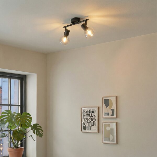 Stropné Lampa Lindby, Pendura, stmievateľné, Sivá, Jedáleň, Kov, Moderný