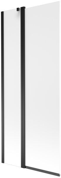 Mexen Flip, 1-krídlová vaňová zástena 80 x 150 cm, 6 mm námraza sklo, čierny profil, 894-080-101-70-30