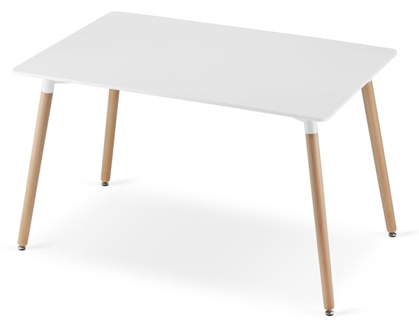 Jedálenský set 1 + 4, stôl ADRIA 120x80cm biely + stoličky BALI MARK čierna