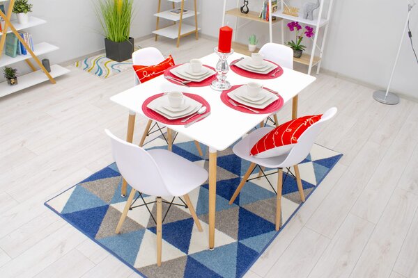 Jedálenský set 1 + 4, stôl ADRIA 120x80cm biely + stoličky BALI MARK čierna