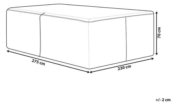 Ochranná plachta na záhradný nábytok čierna látka s PVC povlakom 275 x 230 x 70 cm kryt proti dažďu