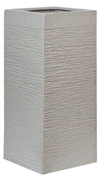 Vysoký záhradný kvetináč 26 x 26 x 60 cm svetlosivý odolný voči UV žiareniu záhrada terasa balkón