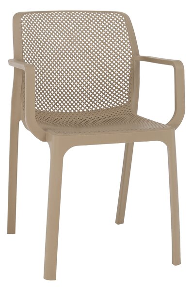 KONDELA Stohovateľná stolička, sivohnedá taupe/plast, FRENIA