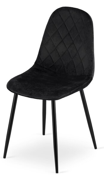 Jedálenský set 1 + 4, čierny stôl ADRIA 120x80 cm + čierna zamatová stolička ASTI s čiernymi nohami