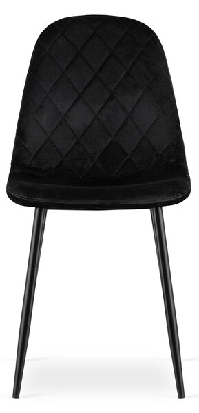 Jedálenský set 1 + 4, čierny stôl ADRIA 120x80 cm + čierna zamatová stolička ASTI s čiernymi nohami