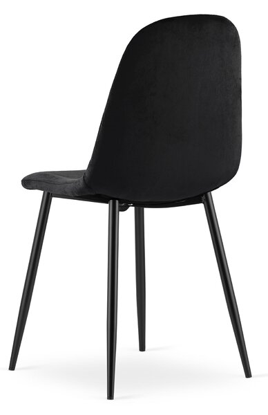 Jedálenský set 1 + 4, čierny stôl ADRIA 120x80 cm + čierna zamatová stolička ASTI s čiernymi nohami