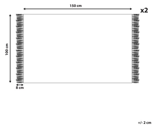 Sada 2 uterákov biela bavlna polyester froté uteráky 100 x 150 cm doplnky do kúpeľne