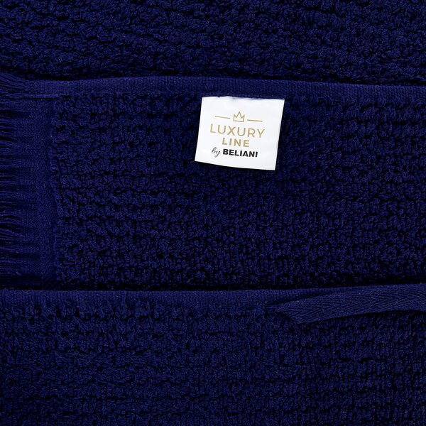 Sada 2 uterákov modrá bavlna polyester froté uteráky 100 x 150 cm doplnky do kúpeľne
