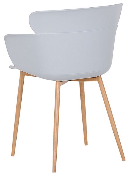 Sada 2 jedálenských stoličiek sivá syntetický materiál kovové nohy ergonomické operadlo moderný štýl kuchyňa jedáleň
