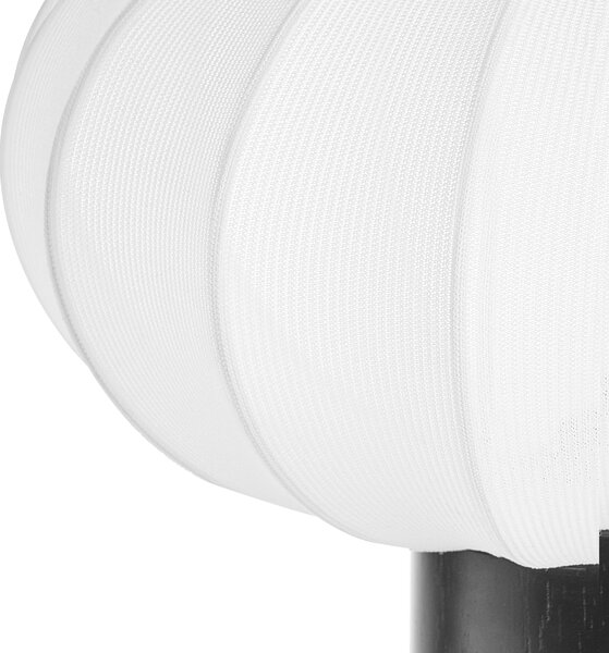 Stolná lampa čierna kov železo nylonové tienidlo kaučukové drevo moderná obývacia izba spálňa