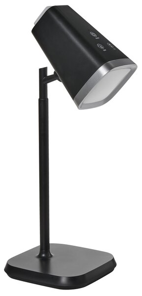 Stolná a nástenná LED lampa čierna syntetický materiál 3 režimy teploty svetla so stmievačom nastaviteľná odnímateľná kancelária