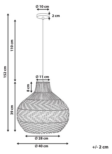 Závesná lampa biela ratanové tienidlo železný rám závesná lampa boho štýl osvetlenie