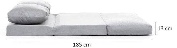 Hanah Home 2-miestna viacúčelová pohovka Taida 120 cm sivá