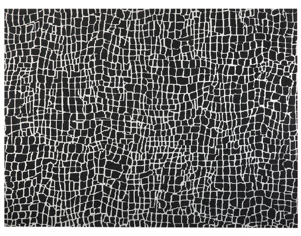 Koberec čiernobiely polyester bavlnený podklad 300 x 400 cm dekoratívny moderný dizajn obývacia izba spálňa