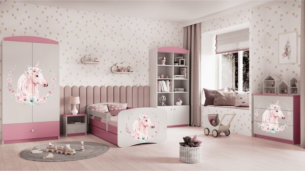Kocot kids Detská posteľ Babydreams kôň ružová, variant 70x140, bez šuplíků, bez matrace