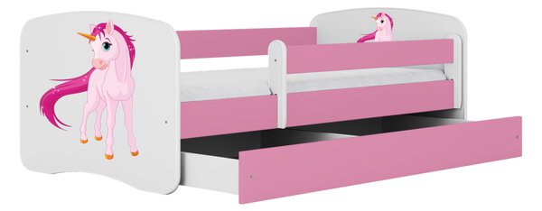 Kocot kids Detská posteľ Babydreams jednorožec ružová, variant 70x140, bez šuplíků, bez matrace