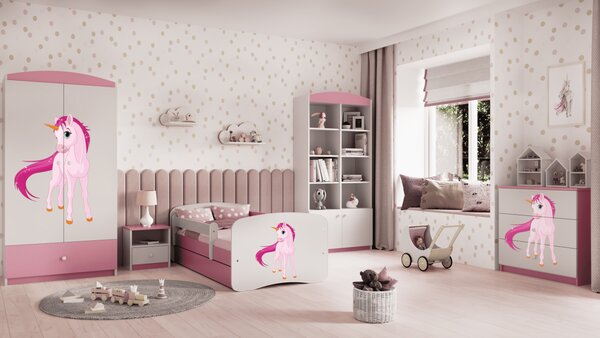 Kocot kids Detská posteľ Babydreams jednorožec ružová, variant 70x140, bez šuplíků, bez matrace