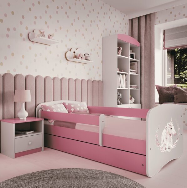 Kocot kids Detská posteľ Babydreams kôň ružová, variant 70x140, bez šuplíků, bez matrace