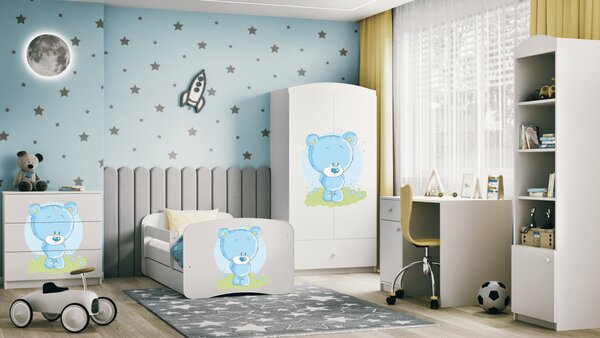 Kocot kids Detská posteľ Babydreams medvedík biela, variant 70x140, bez šuplíků, bez matrace