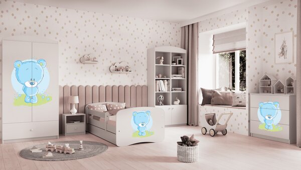 Kocot kids Detská posteľ Babydreams medvedík biela, variant 70x140, bez šuplíků, bez matrace