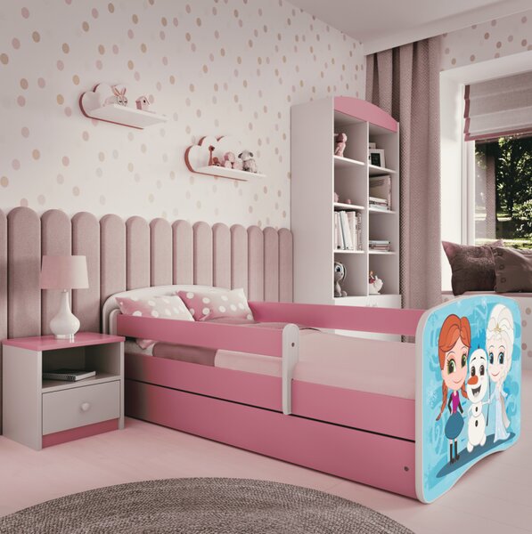 Kocot kids Detská posteľ Babydreams Ľadové kráľovstvo ružová, variant 70x140, bez šuplíků, bez matrace