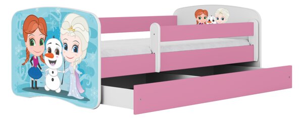 Kocot kids Detská posteľ Babydreams Ľadové kráľovstvo ružová, variant 70x140, bez šuplíků, bez matrace
