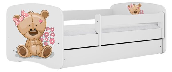 Kocot kids Detská posteľ Babydreams medveď s kvetmi biela