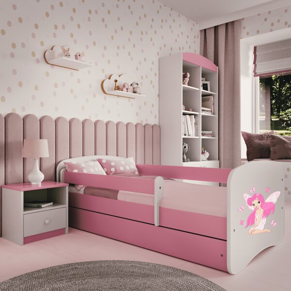 Kocot kids Detská posteľ Babydreams víla s motýľmi ružová, variant 70x140, bez šuplíků, bez matrace