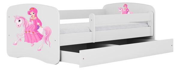 Kocot kids Detská posteľ Babydreams princezná na koni biela, variant 70x140, bez šuplíků, bez matrace